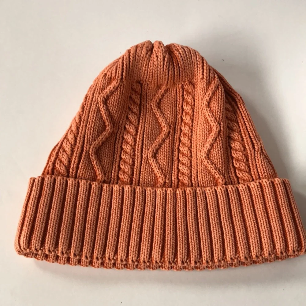 Free People Stormi Wahed Beanie Cable Knit Orange-NWT - Picture 7 of 8